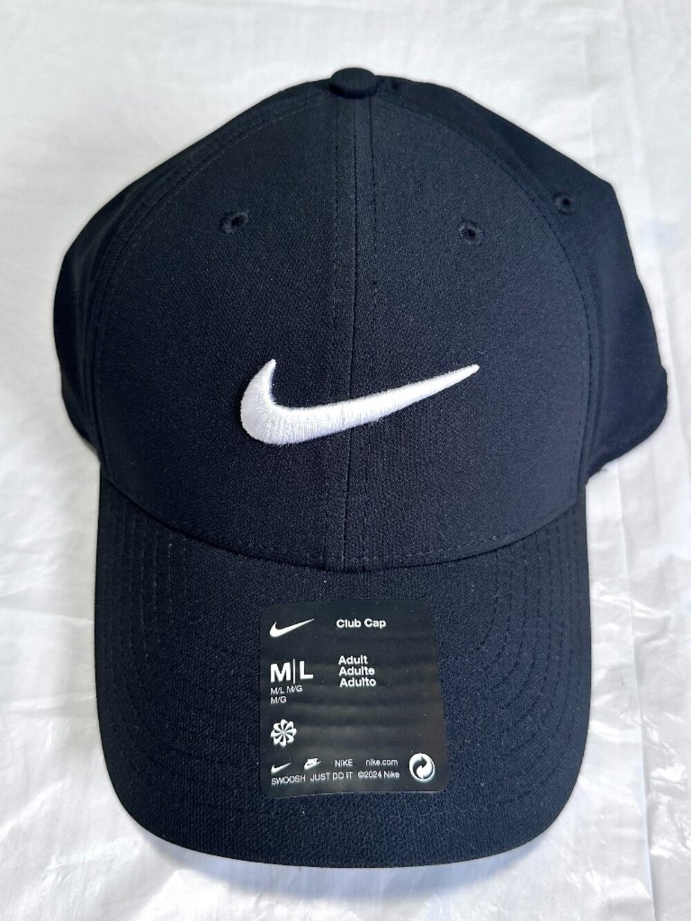 Men's Nike Dri Fit Club Structured Swoosh Golf Cap Size M/L Black FB5625-010 NEW